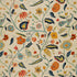 Apsley Vine fabric in apricot and teal color - pattern number 1307000 - by Schumacher in the Classic Prints collection