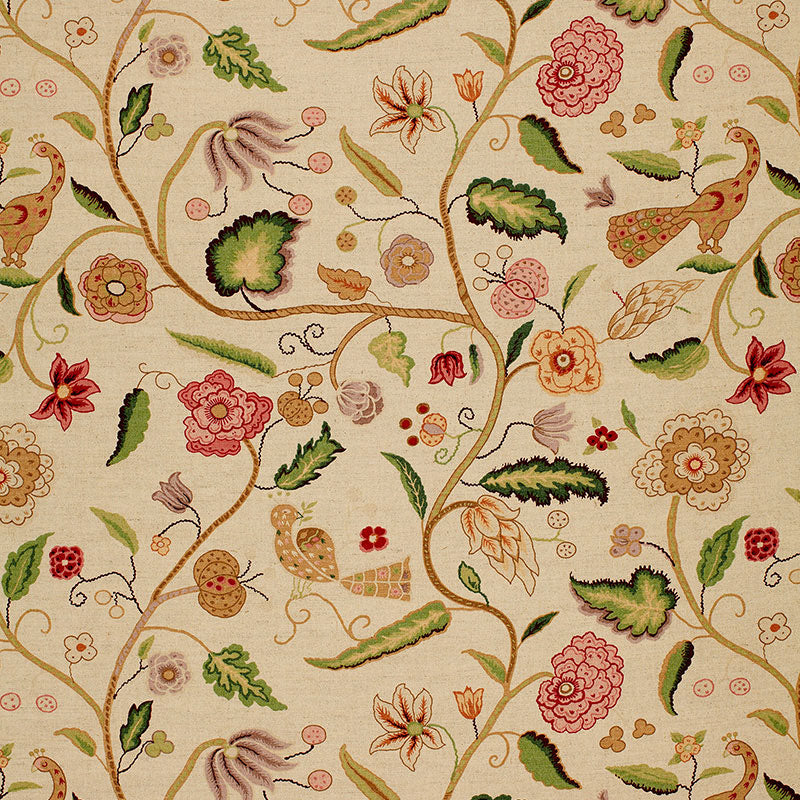 Apsley Vine fabric in rose color - pattern number 1307002 - by Schumacher in the Classic Prints collection