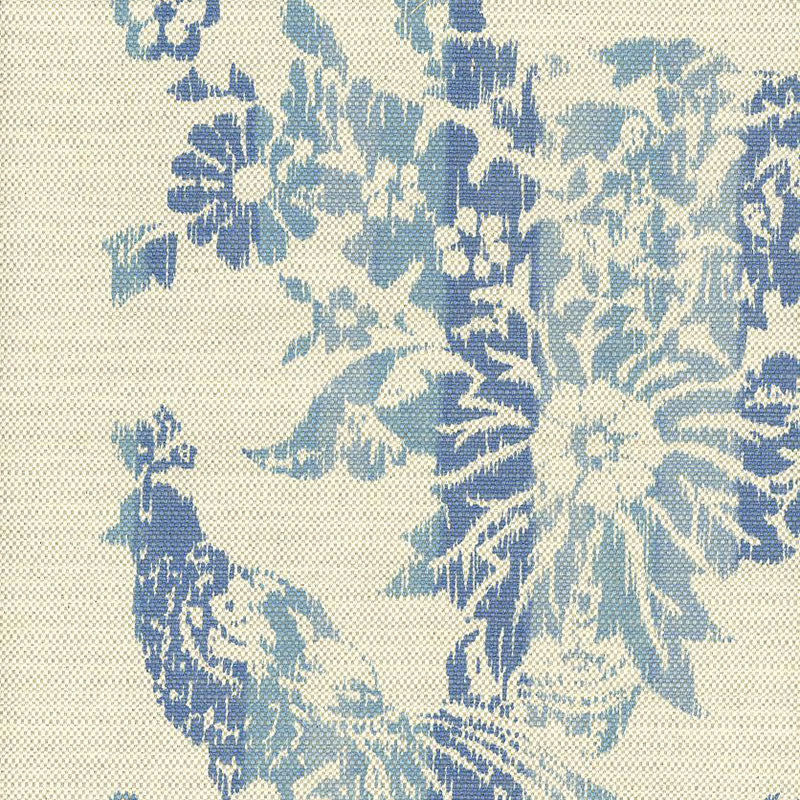 Cooper House Ikat fabric in indigo color - pattern number 1308000 - by Schumacher in the Classic Prints collection