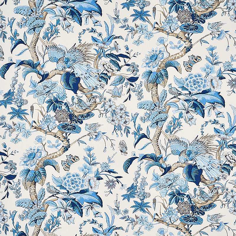 Cranley Garden fabric in blue color - pattern number 1314003 - by Schumacher in the Signature Schumacher collection