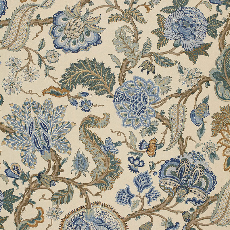 Chalfont fabric in porcelain color - pattern number 172743 - by Schumacher in the The Libray Collection collection