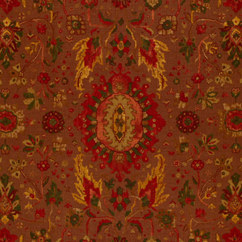Jahanara Carpet fabric in spice brown color - pattern number 172791 - by Schumacher in the Classic Prints collection