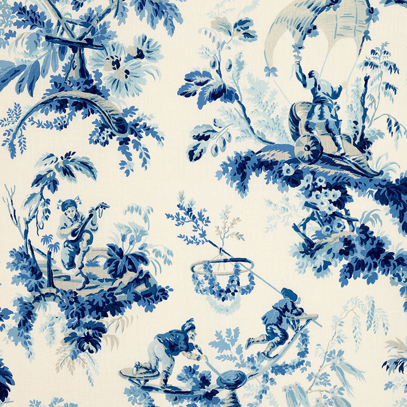 Plaisirs De La Chine fabric in porcelain color - pattern number 172852 - by Schumacher in the Schumacher Classics collection