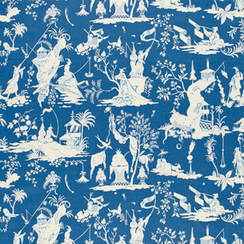 Starry Night fabric in china blue color - pattern number 172922 - by Schumacher in the Schumacher Classics collection