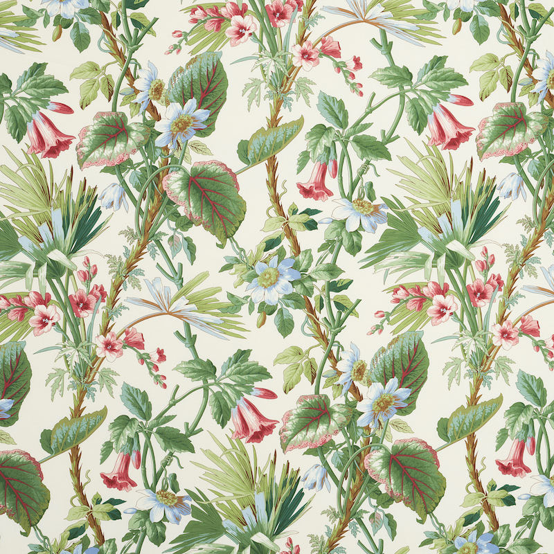 Palmetto Garden fabric in tropic color - pattern number 172951 - by Schumacher in the Schumacher Classics collection