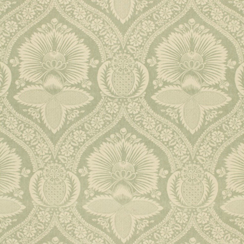 Villandry Damask Print fabric in mineral color - pattern number 173373 - by Schumacher in the Palazzo collection