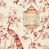 Oiseaux Et Fleurs fabric in cinnabar color - pattern number 173442 - by Schumacher in the Schumacher Classics collection