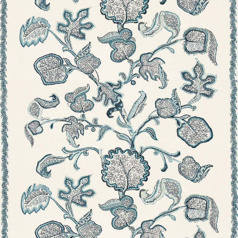 Palampore Block Print fabric in sapphire color - pattern number 173610 - by Schumacher in the Perennial Favorites collection