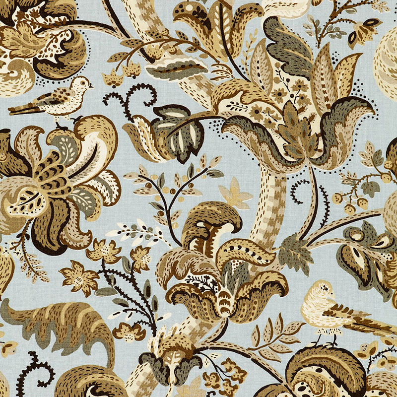 Clarendon fabric in mineral color - pattern number 173681 - by Schumacher in the Classic Prints collection
