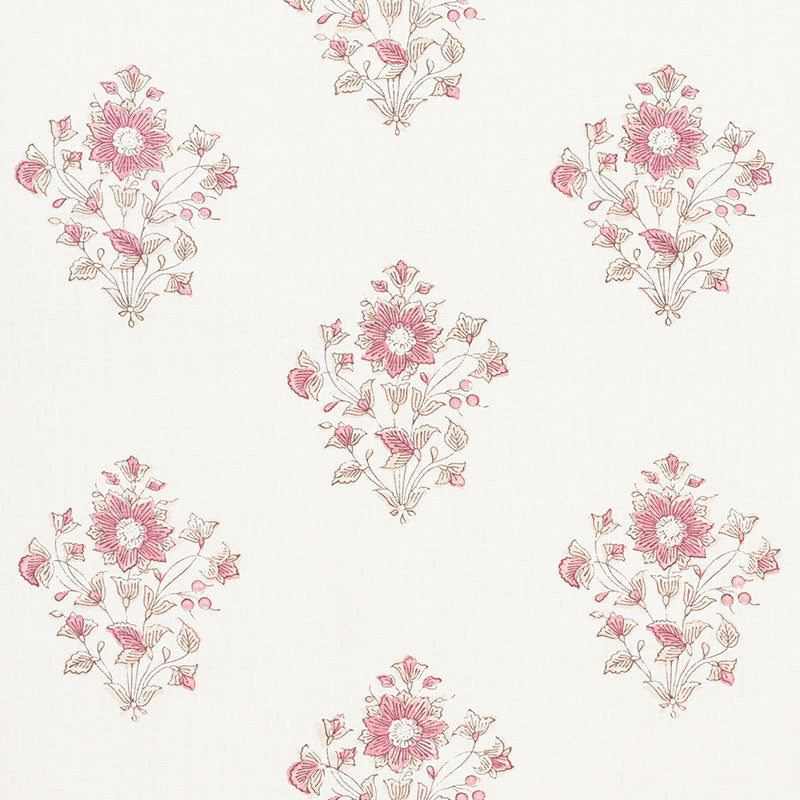 Beatrice Bouquet fabric in pink color - pattern number 173763 - by Schumacher in the Country Chic collection