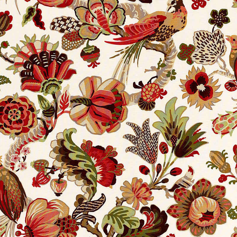 Cambourne fabric in coral color - pattern number 173822 - by Schumacher in the Archive Linen Prints collection