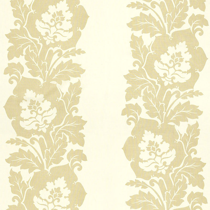 Margate Damask Print fabric in linen color - pattern number 173850 - by Schumacher in the Classic Prints collection
