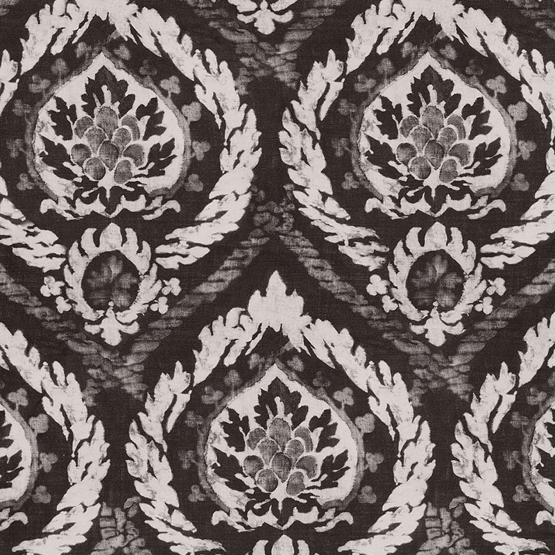 Abaza Resist fabric in charcoal color - pattern number 173950 - by Schumacher in the Palazzo collection