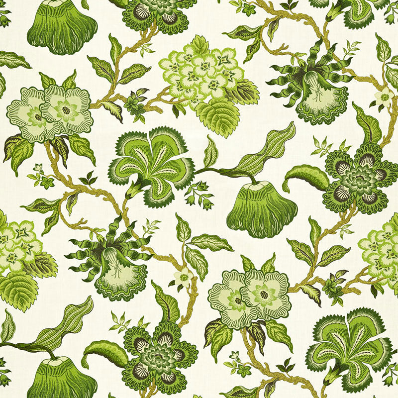 Hothouse Flowers fabric in verdance color - pattern number 174032 - by Schumacher in the Celerie Kemble collection