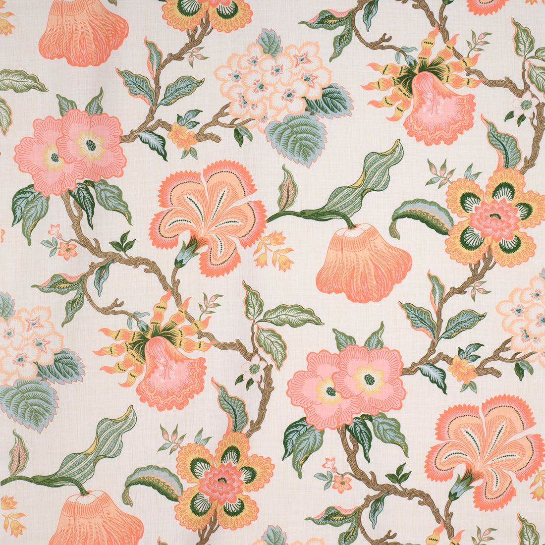 Hothouse Flowers fabric in sunshine color - pattern number 174034 - by Schumacher in the A Love Affair collection