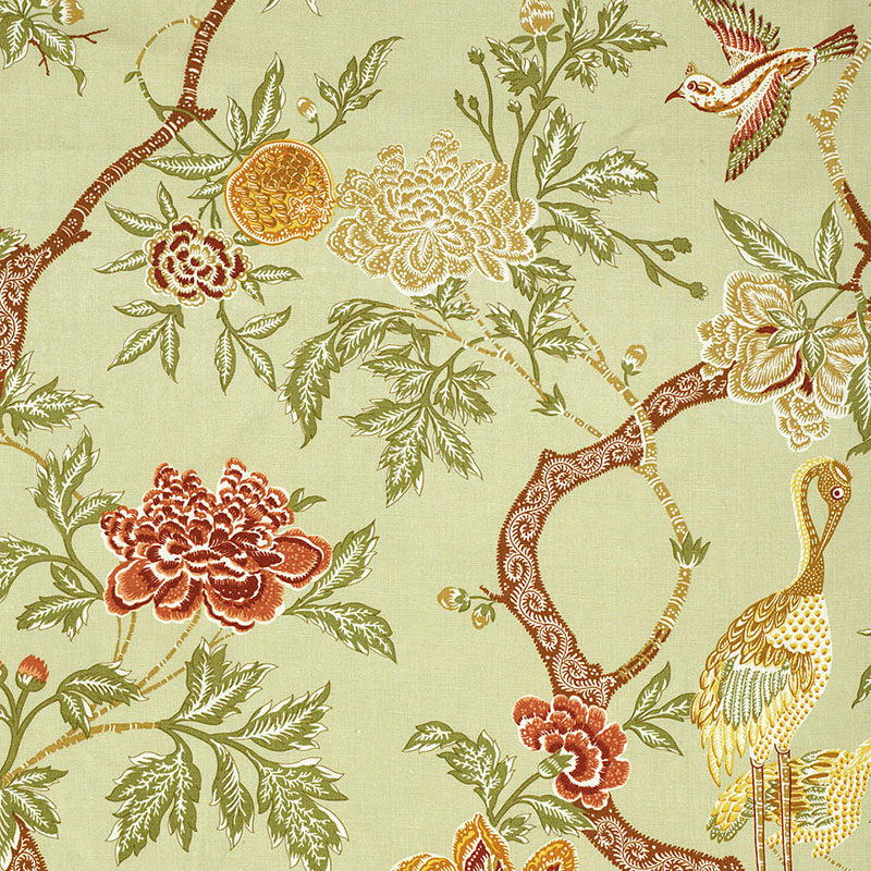 Arbre Chinois fabric in sage color - pattern number 174082 - by Schumacher in the Orient Express collection