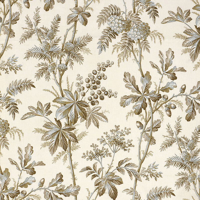 Brantwood Vine fabric in mineral color - pattern number 174111 - by Schumacher in the Perennial Favorites collection