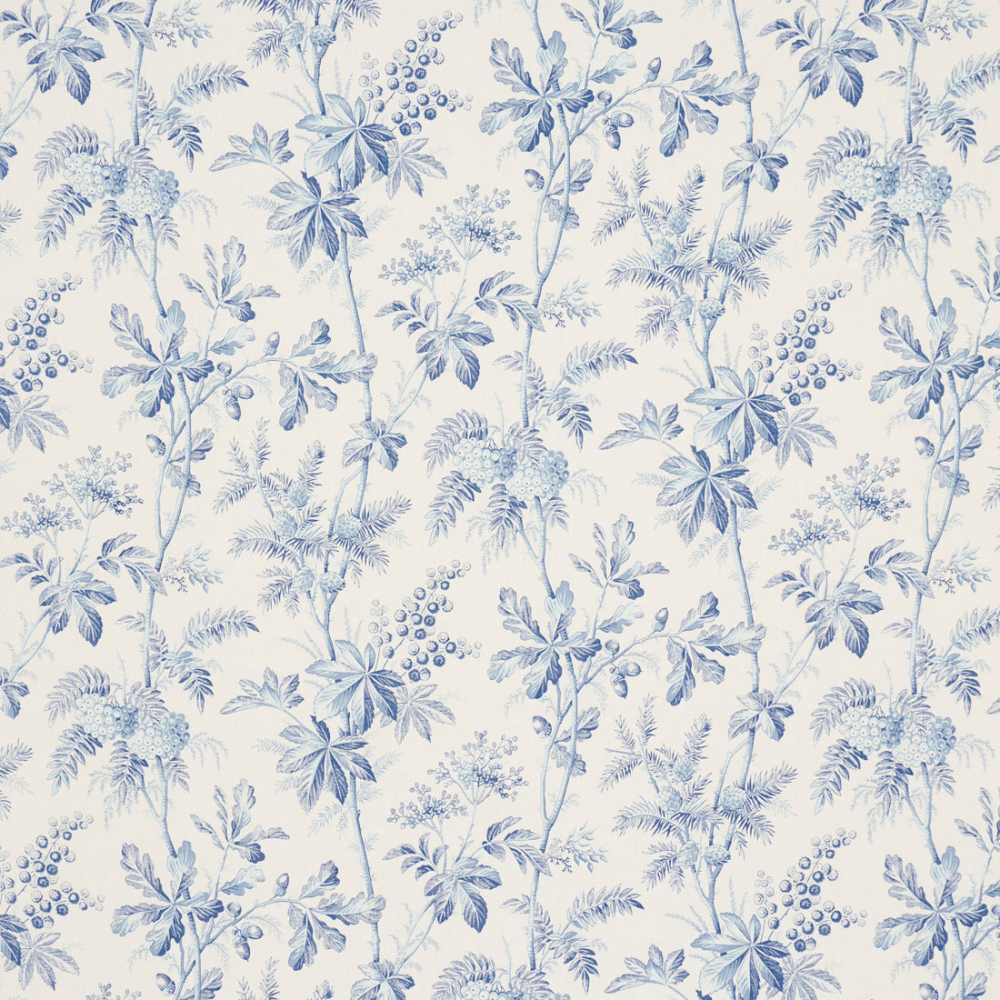 Brantwood Vine fabric in porcelain color - pattern number 174113 - by Schumacher in the A Country Life collection