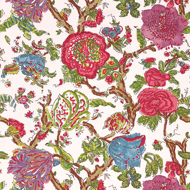 Pondicherry fabric in azalea color - pattern number 174120 - by Schumacher in the Classic Prints collection