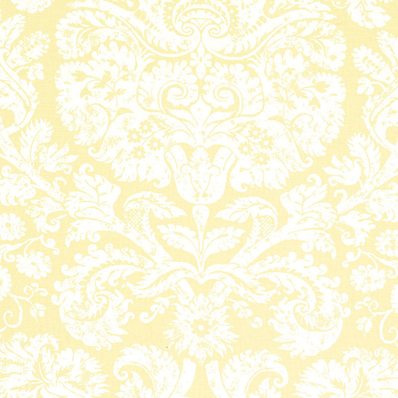 Barresa Damask fabric in maize color - pattern number 174130 - by Schumacher in the Classic Prints collection