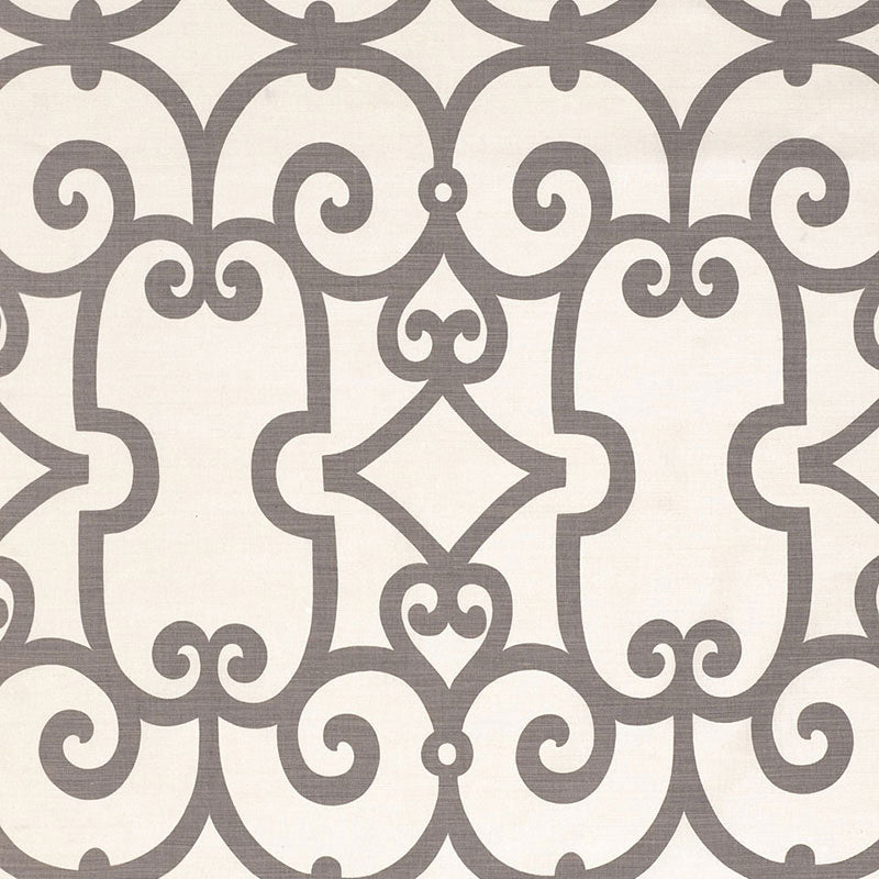 Manor Gate fabric in charcoal color - pattern number 174153 - by Schumacher in the Classic Prints collection