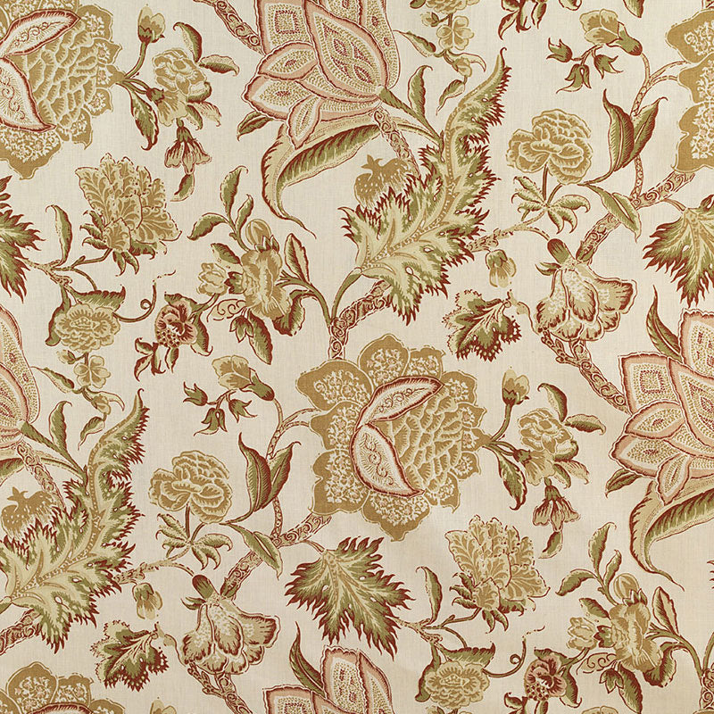 Ceylon Floral Vine fabric in antique color - pattern number 174341 - by Schumacher in the Classic Prints collection