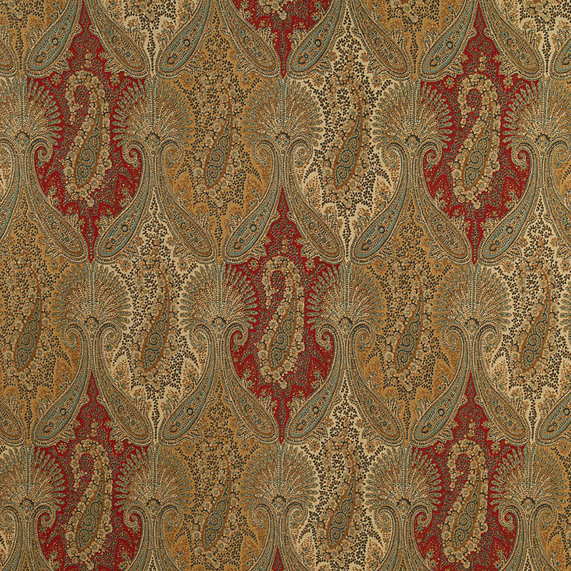 Sarawak Paisley fabric in tapestry color - pattern number 174380 - by Schumacher in the Chroma collection