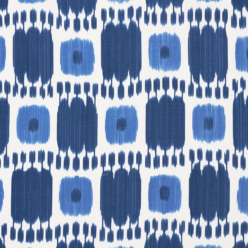 Kandira fabric in blues color - pattern number 174403 - by Schumacher in the Ikat Collection collection