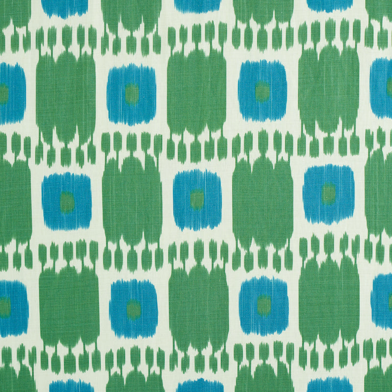 Kandira fabric in peacock color - pattern number 174405 - by Schumacher in the Perennial Favorites collection