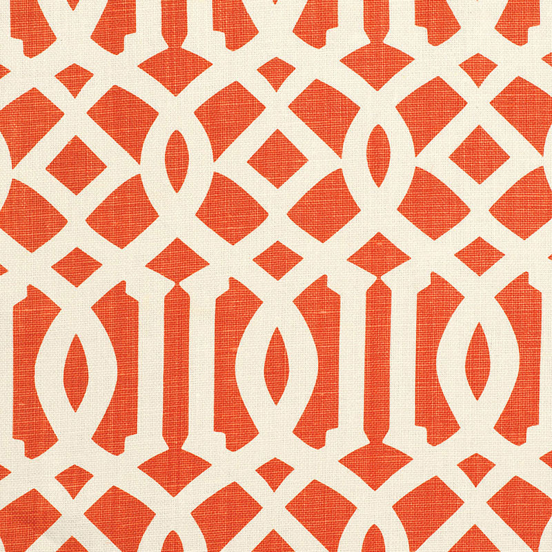 Imperial Trellis II fabric in ivory  mandarin color - pattern number 174410 - by Schumacher in the Modern Prints collection