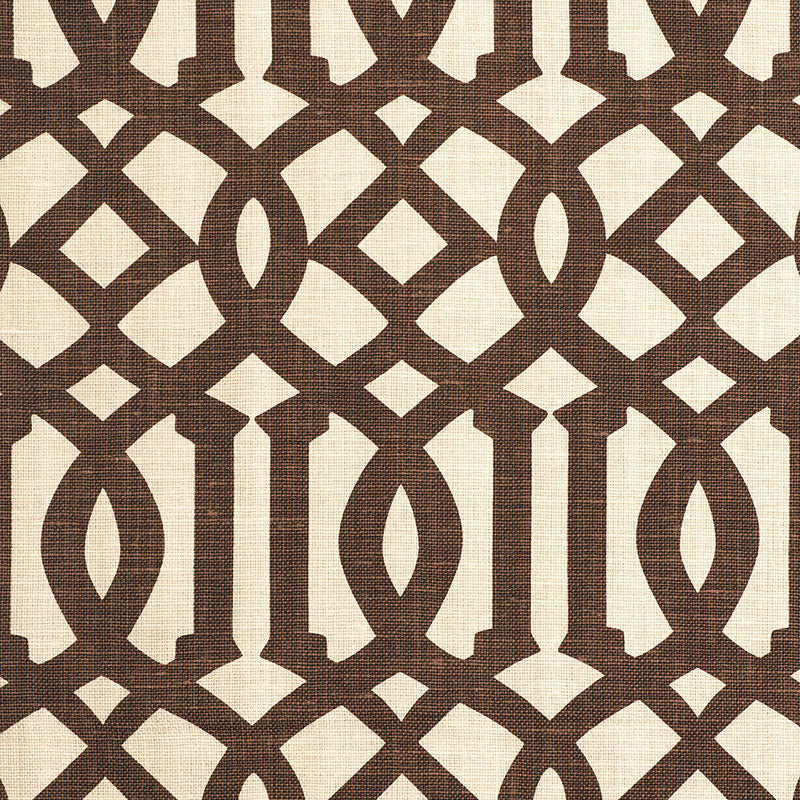 Imperial Trellis II fabric in java  cream color - pattern number 174413 - by Schumacher in the Print Happy collection