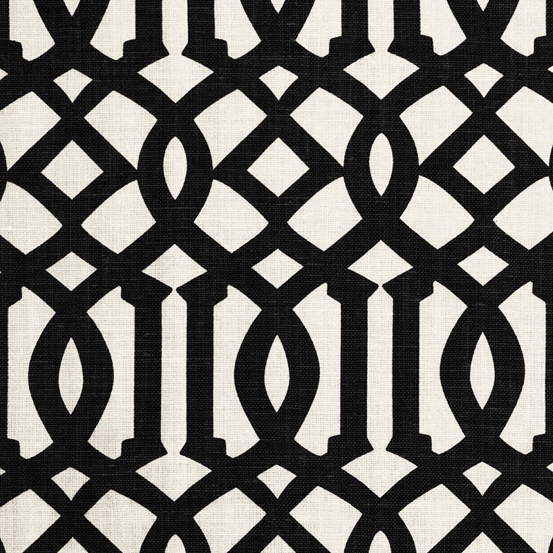Imperial Trellis II fabric in jet color - pattern number 174414 - by Schumacher in the Print Happy collection