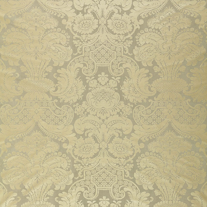 Padova Damask Print fabric in mercury color - pattern number 174422 - by Schumacher in the Classic Prints collection