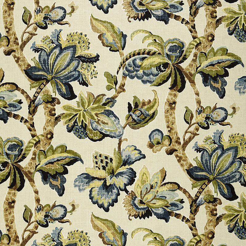 Kemscott fabric in indigo color - pattern number 174442 - by Schumacher in the Classic Prints collection