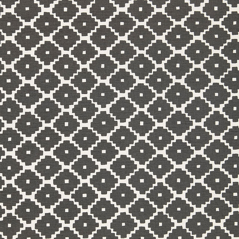 Ziggurat fabric in charcoal color - pattern number 174480 - by Schumacher in the Tessera I Small Patterns collection