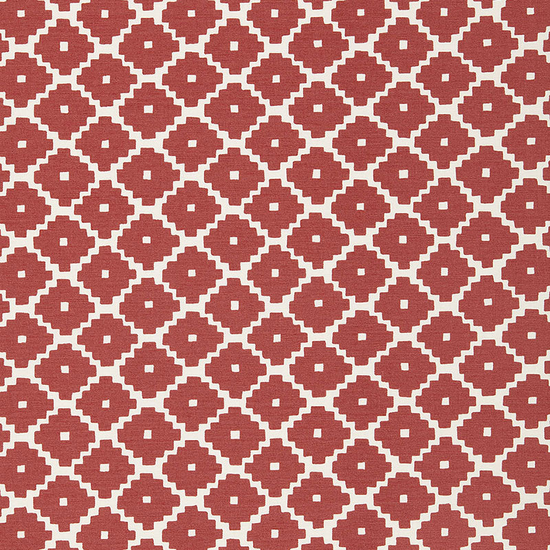 Ziggurat fabric in ruby color - pattern number 174484 - by Schumacher in the Tessera I Small Patterns collection