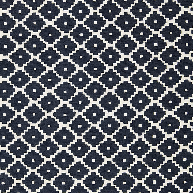 Ziggurat fabric in navy color - pattern number 174486 - by Schumacher in the Tessera I Small Patterns collection