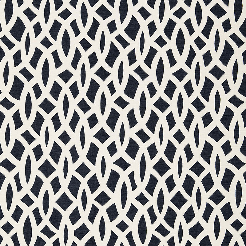 Chain Link fabric in navy color - pattern number 174495 - by Schumacher in the Tessera collection