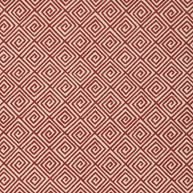 Greek Key fabric in ruby color - pattern number 174502 - by Schumacher in the Tessera collection