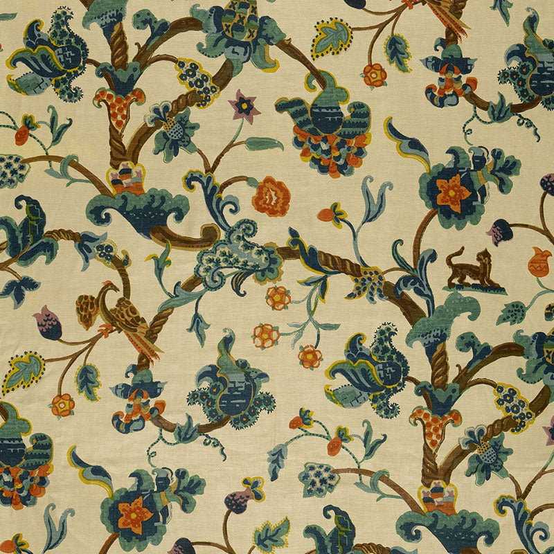 Eastbury Manor Print fabric in tapestry color - pattern number 174530 - by Schumacher in the Classic Prints collection