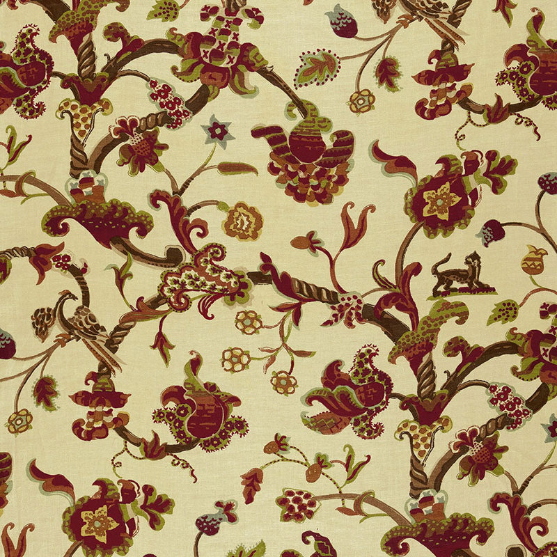 Eastbury Manor Print fabric in jewel color - pattern number 174532 - by Schumacher in the Classic Prints collection