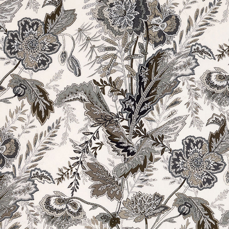 Sandoway Vine fabric in charcoal color - pattern number 174545 - by Schumacher in the Schumacher Classics collection