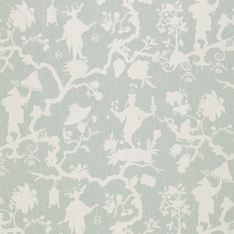 Shantung Silhouette Print fabric in mineral color - pattern number 174580 - by Schumacher in the Exuberant Prints collection