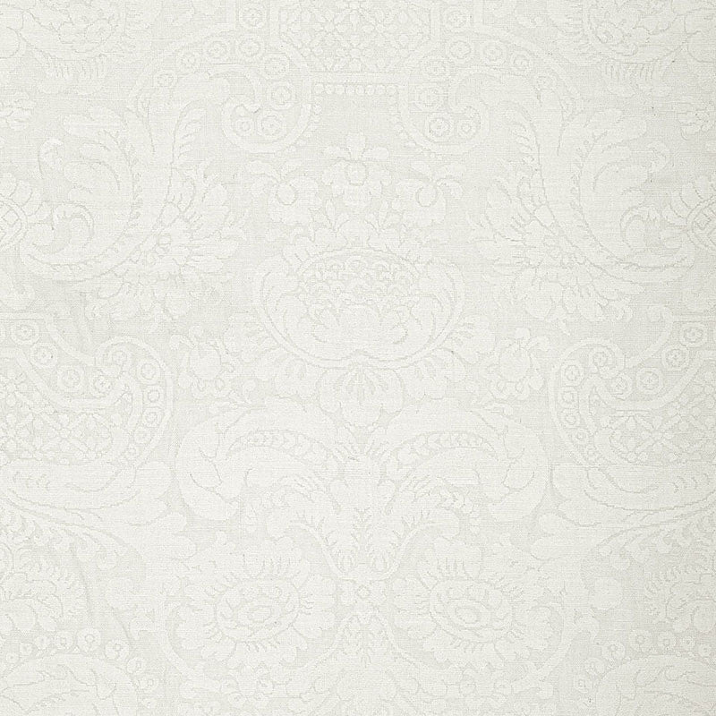 Padova Damask Natural fabric in ivory color - pattern number 174600 - by Schumacher in the Classic Prints collection