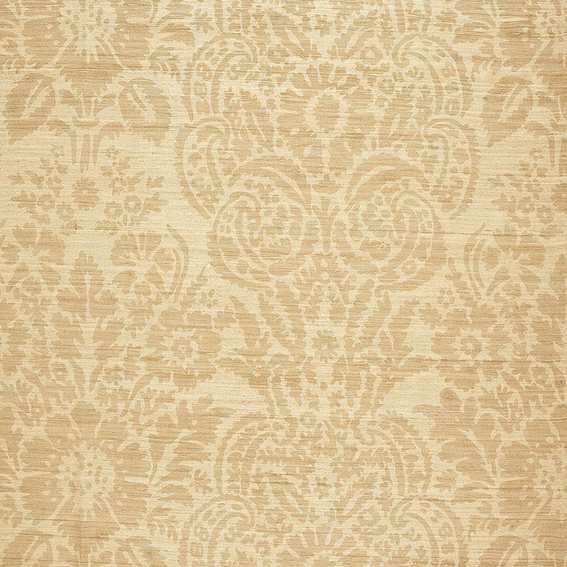 Malay Damask Print fabric in candlelight color - pattern number 174611 - by Schumacher in the Au Naturel collection