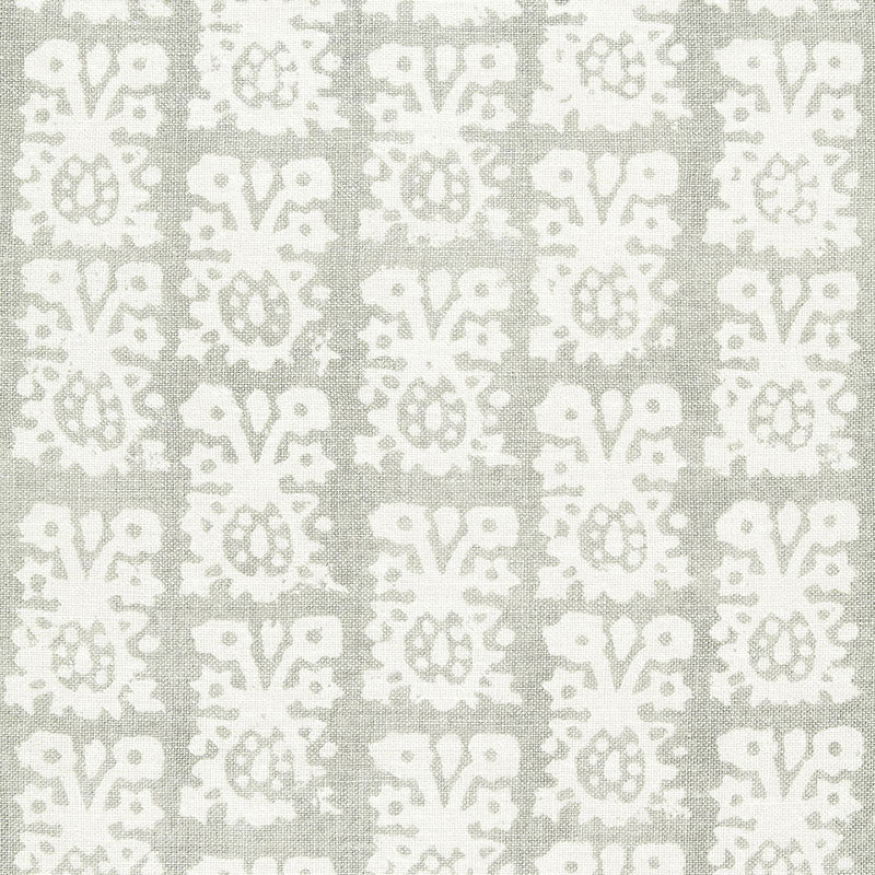 Jakarta Linen Print fabric in slate color - pattern number 174632 - by Schumacher in the Au Naturel collection