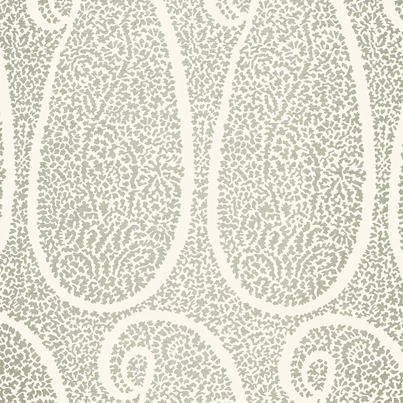 Ambala Paisley fabric in fog color - pattern number 174642 - by Schumacher in the Au Naturel collection