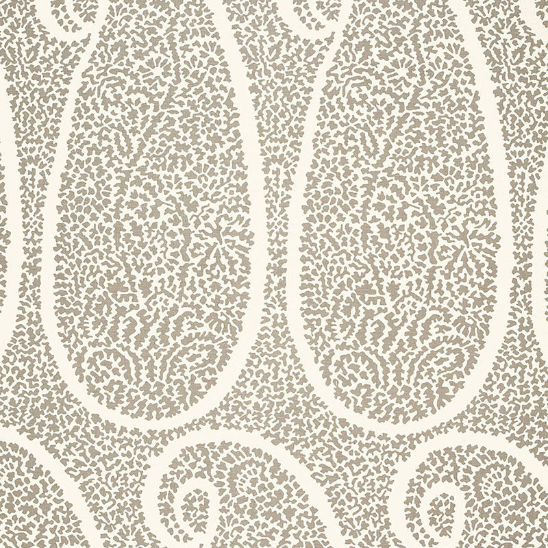 Ambala Paisley fabric in oyster color - pattern number 174643 - by Schumacher in the Au Naturel collection