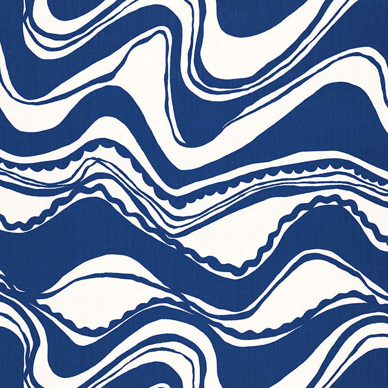 Carmel Coastline Print fabric in surf color - pattern number 174690 - by Schumacher in the Trina Turk collection
