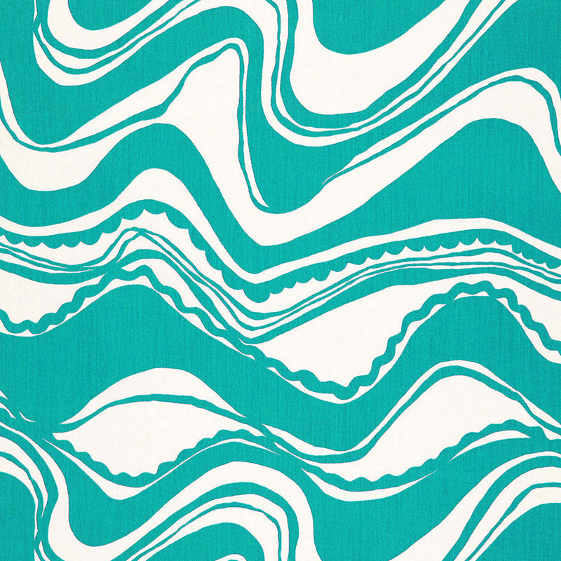 Carmel Coastline Print fabric in laguna color - pattern number 174691 - by Schumacher in the Trina Turk collection